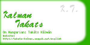 kalman takats business card