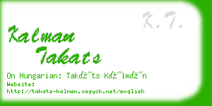 kalman takats business card